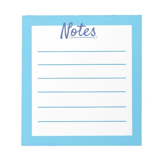 Blue Sky 5.5" x 6" Notepad - 40 Seiten Notizblock (Vorderseite)