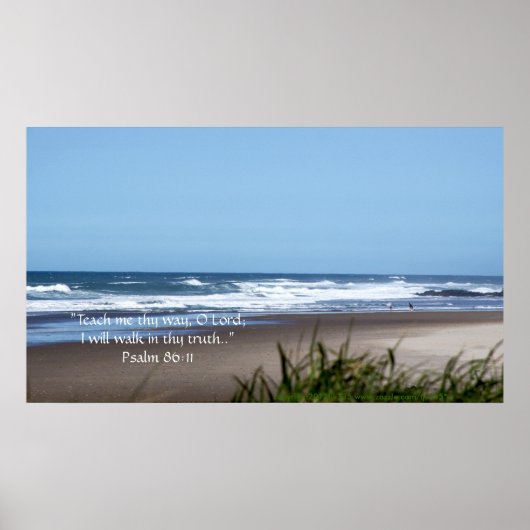 Blue Sky and Beach Print w/Scripture Verse Poster (Vorne)