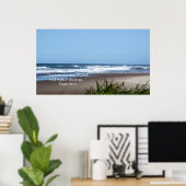 Blue Sky and Beach Print w/Scripture Verse Poster (Heimbüro)