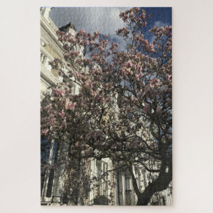 Blue Sky and Cherry Blossoms, Chelsea, London UK Puzzle