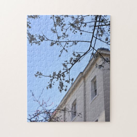Blue Sky and Cherry Blossoms, Chelsea, London UK Puzzle (Vertikal)