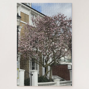 Blue Sky and Cherry Blossoms, Chelsea, London UK Puzzle