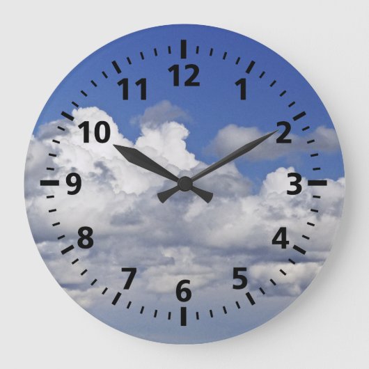 "BLUE SKY AND CLOUDS"  ROUND CLOCK GROßE WANDUHR (Vorderseite)