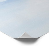Blue sky and mountains view from airplane stylized poster (Ecke)