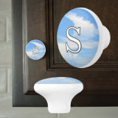 Blue Sky and White Cloud Monogram Keramikknauf