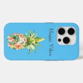 Blue Sky Aqua Tropical Floral Ananas Case-Mate iPhone Hülle (Rückseite (Horizontal))
