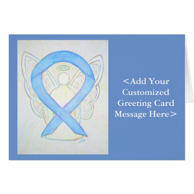 Blue Sky Awareness Ribbon Angel Cards (Vorderseite (Horizontal))