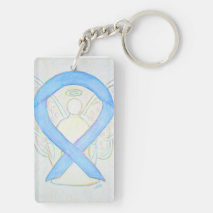 Blue Sky Awareness Ribbon Angel Schlüsselkette Schlüsselanhänger