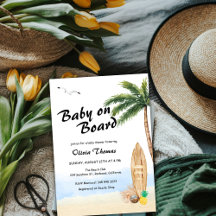 Blue Sky Baby an Bord Beach Surf Baby Dusche