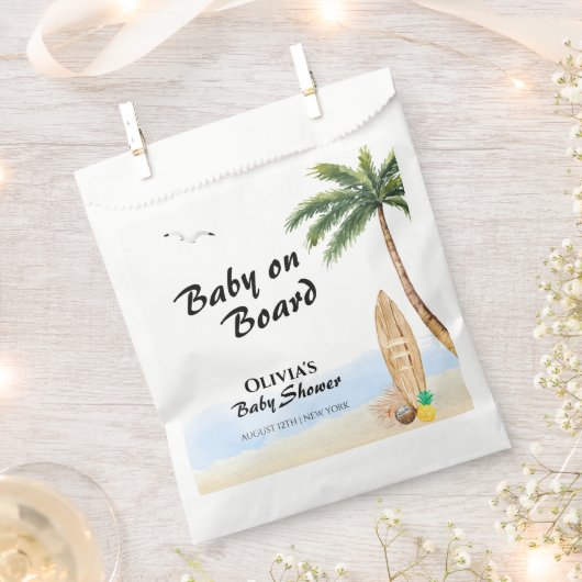 Blue Sky Baby an Bord Beach Surf Baby Dusche Geschenktütchen (Ausgeschnitten)