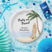 Blue Sky Baby an Bord Beach Surf Baby Dusche Pappteller (Party)