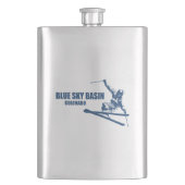 Blue Sky Basin Colorado Skier Flachmann (Vorderseite)