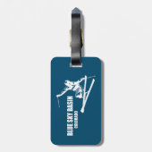 Blue Sky Basin Colorado Skier Gepäckanhänger (Rückseite vertikal)