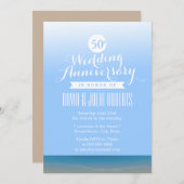 Blue Sky Beach Breeze Hochzeitstag Einladung (Vorne/Hinten)