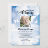 Blue Sky Beerdigung Reihenfolge des Dienstes Einla Einladung (Vorderseite)