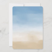 Blue Sky Beige Sand Ombre Watercolor Einladung (Rückseite)