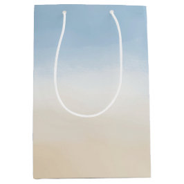Blue Sky Beige Sand Ombre Watercolor Mittlere Geschenktüte