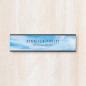 Blue Sky bewölkt moderne, einfache, elegante Vorla Türschild (Vorderseite )