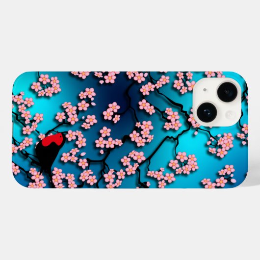 Blue Sky Bird Cherry Blossom Case-Mate iPhone Hülle (Rückseite (Horizontal))