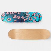 Blue Sky Bird Cherry Blossom Skateboard (Horizontal)