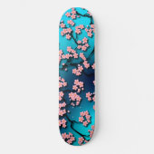 Blue Sky Bird Cherry Blossom Skateboard (Vorderseite)