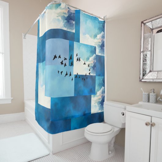 Blue Sky Birds Design Duschvorhänge Duschvorhang (Beispiel)