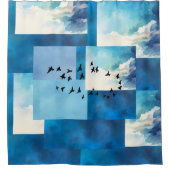 Blue Sky Birds Design Duschvorhänge Duschvorhang (Vorderseite)
