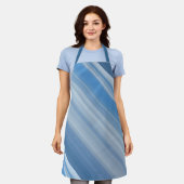 Blue Sky Blue und White Strip Schürze (Getragen)