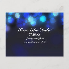 Blue Sky Bokeh Wedding Rett Date Postcard Ankündigungspostkarte