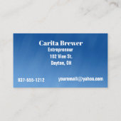 Blue Sky Business Card Visitenkarte (Rückseite)