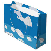 Blue Sky Cloud Große Geschenktüte (Rückseite Schrägansicht)