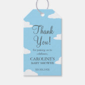 Blue Sky Clouds Baby Dusche Einladung Danke Geschenkanhänger (Vorderseite)