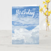 BLUE SKY CLOUDS FOTO BIRTHDAY CARD KARTE (Gelbe Blume)