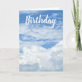 BLUE SKY CLOUDS FOTO BIRTHDAY CARD KARTE