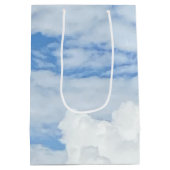 BLUE SKY CLOUDS FOTO MEDIUM GIFT BAG MITTLERE GESCHENKTÜTE (Rückseite)