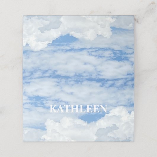 BLUE SKY CLOUDS FOTO PLATZKARTE (Außenseite Aufgefaltet)