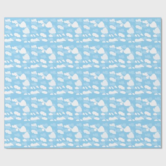 Blue Sky Clouds Geschenkpapier (Flach)
