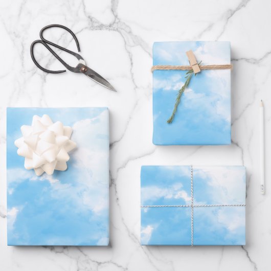Blue Sky Clouds Geschenkpapier Set (Vorderseite)