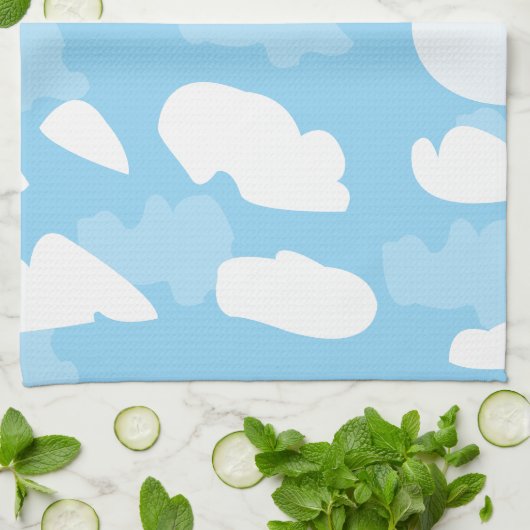 Blue Sky Clouds Geschirrtuch (Gefaltet)