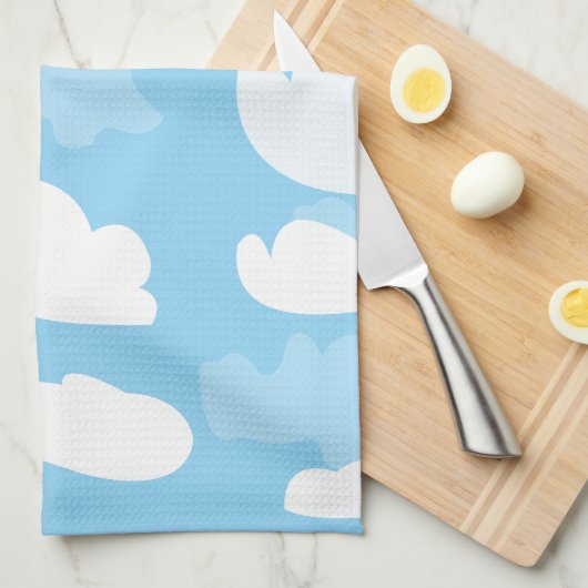 Blue Sky Clouds Geschirrtuch (Viertel Falte)