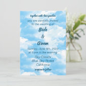 Blue Sky Clouds Hochzeitseinladung Einladung (Stehend Vorderseite)