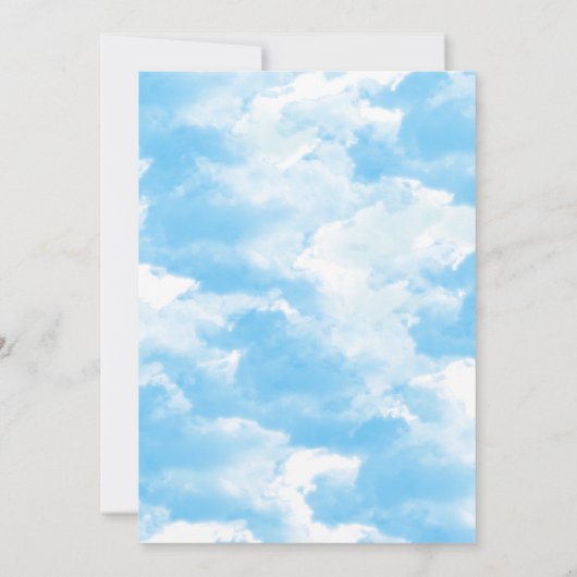 Blue Sky Clouds Hochzeitseinladung Einladung (Rückseite)