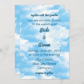 Blue Sky Clouds Hochzeitseinladung Einladung (Vorne/Hinten)