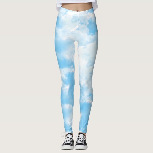 Blue Sky Clouds Leggings (Vorderseite)