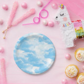 Blue Sky Clouds Pappteller (Party)