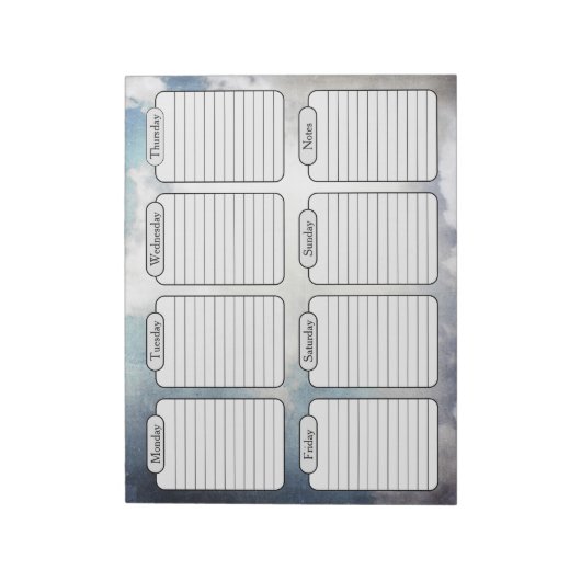 Blue Sky & Clouds Weekekly Plananner entreißen Notizblock (Rotiert)