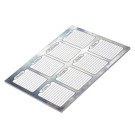 Blue Sky & Clouds Weekekly Plananner entreißen Notizblock (angewinkelt)