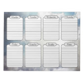 Blue Sky & Clouds Weekekly Plananner entreißen Notizblock (Vorderseite)