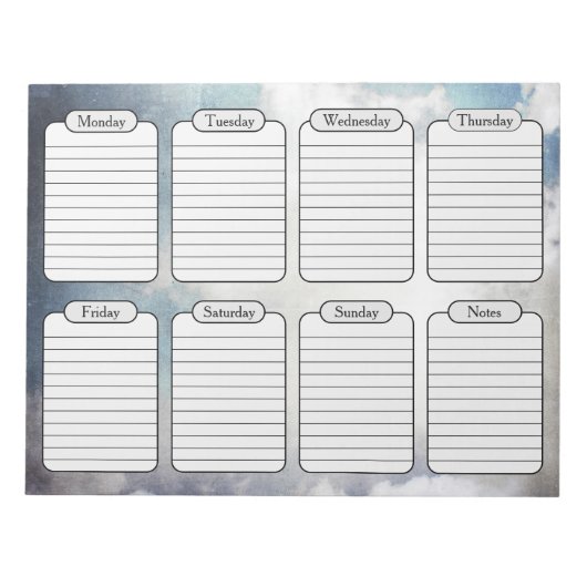 Blue Sky & Clouds Weekekly Plananner entreißen Notizblock (Vorderseite)