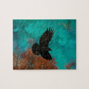 Blue Sky Crow Art Puzzle
